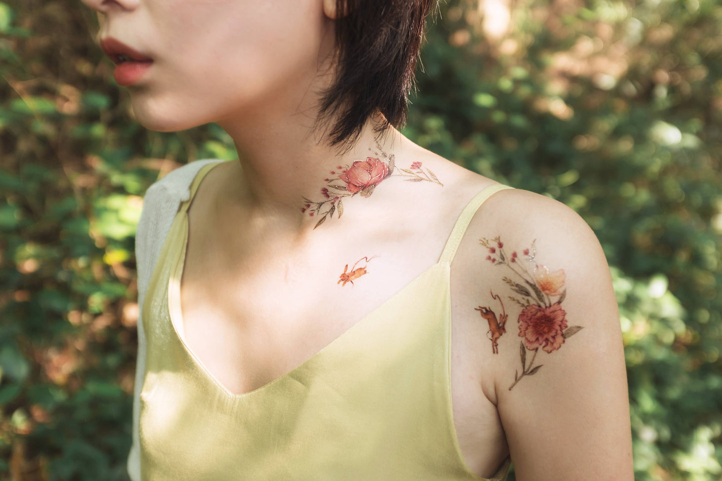 Roses & Rabbits Temporary Tattoo Stickers
