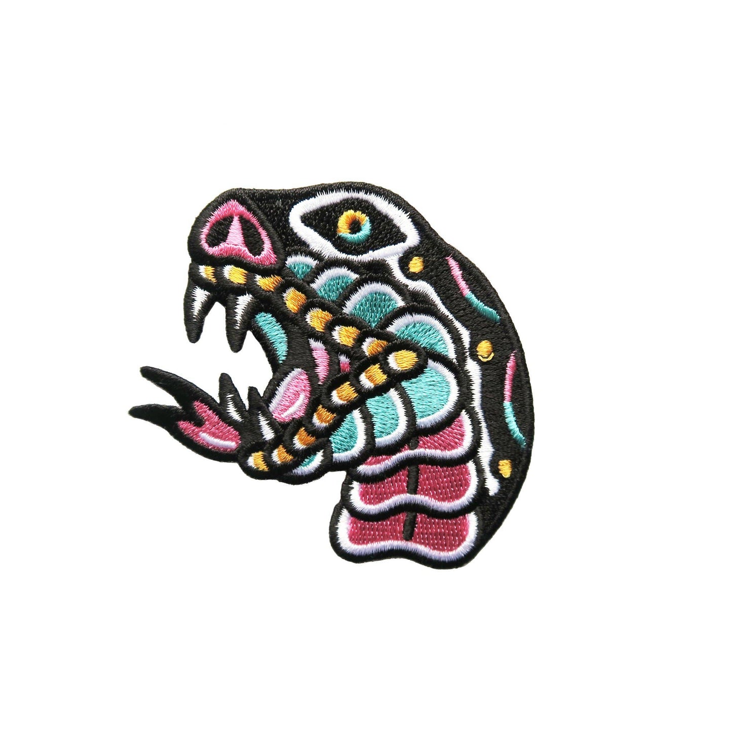 Snake Head Embroidered Patch