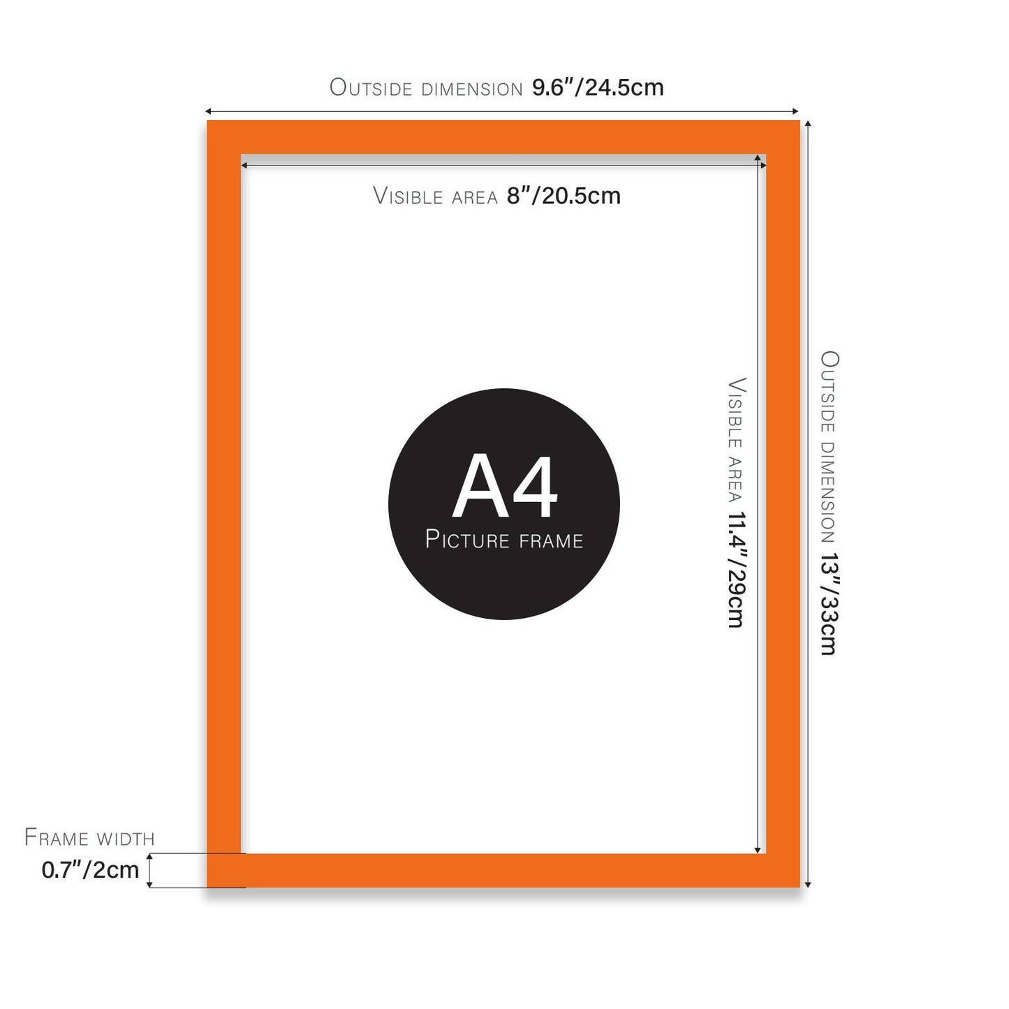 Orange A4 Picture Frame