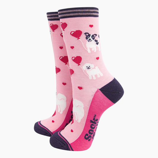 Dogs Love Heart Balloons Socks
