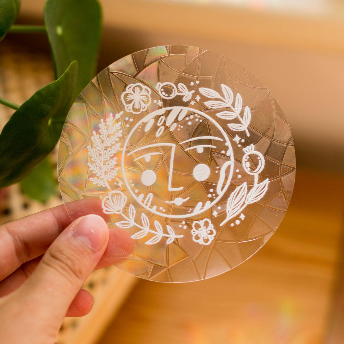 Rainbow Moon Suncatcher Sticker