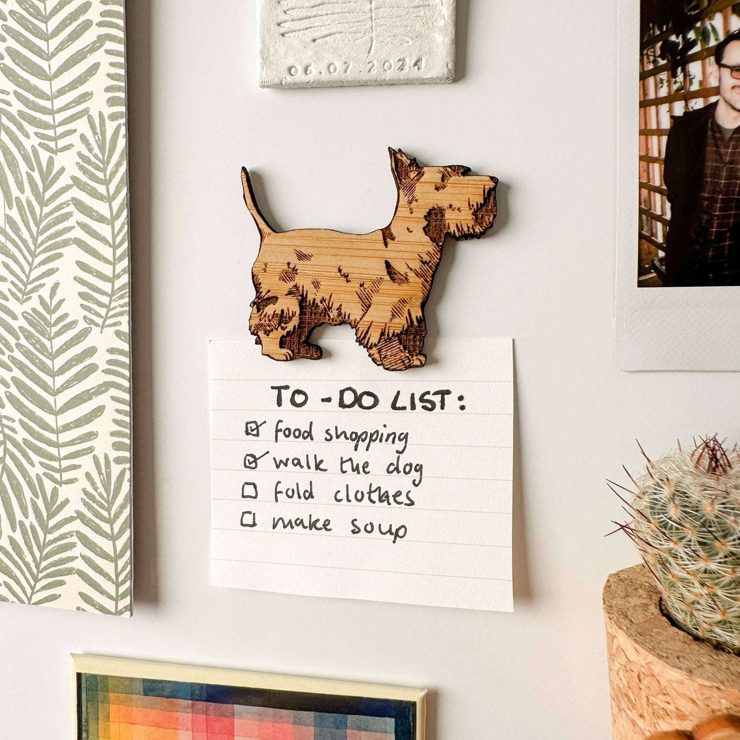Scottie Dog Magnet: Bamboo