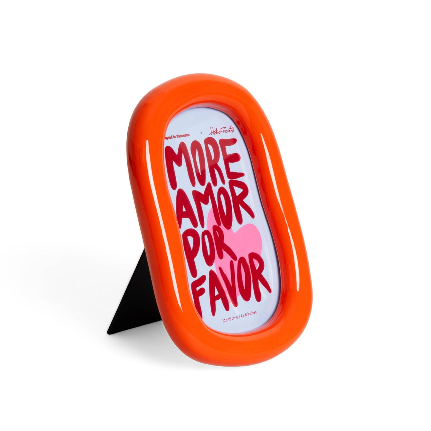 Gloss Orange Organic Oval Photo Frame
