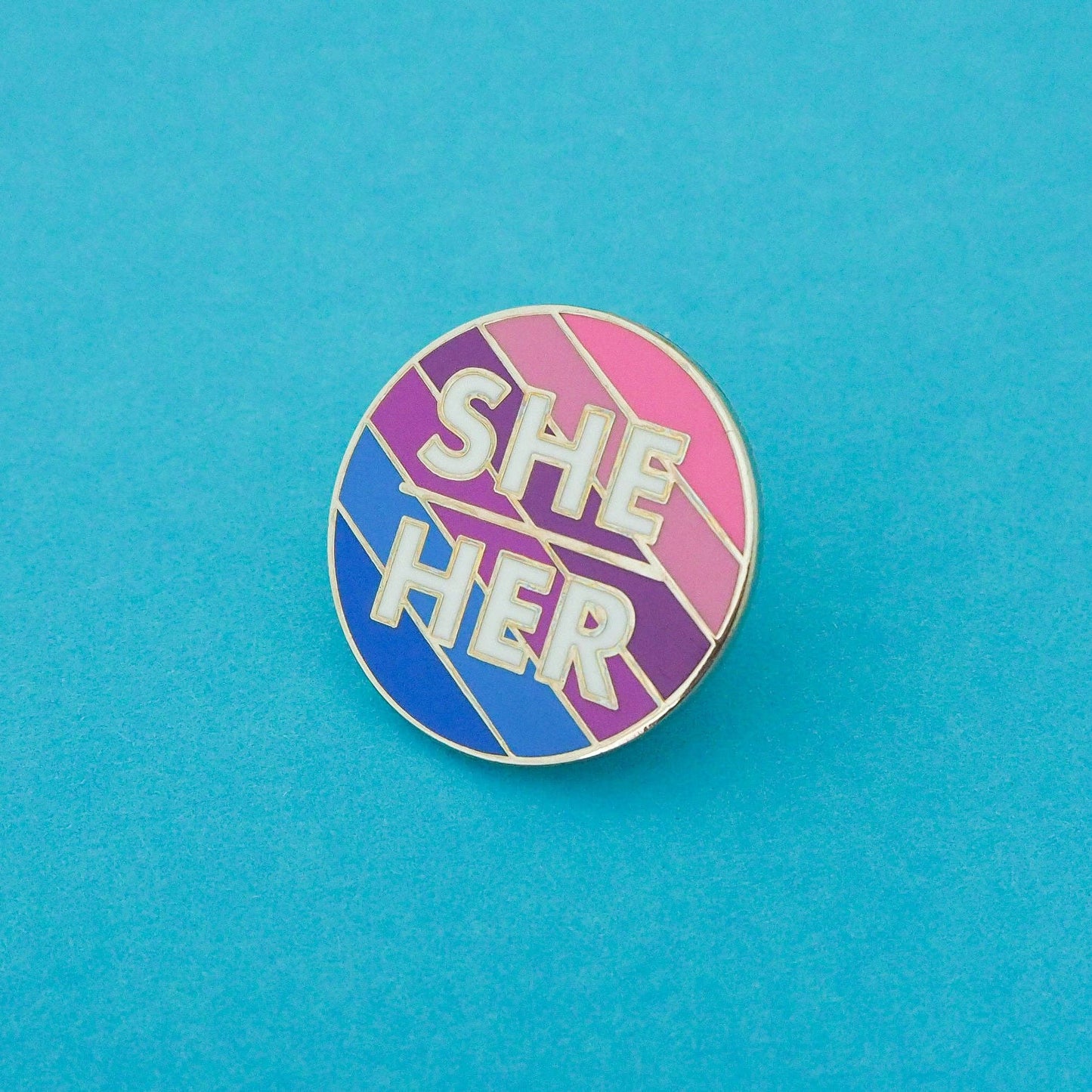 She/Her Enamel Pronoun Pin