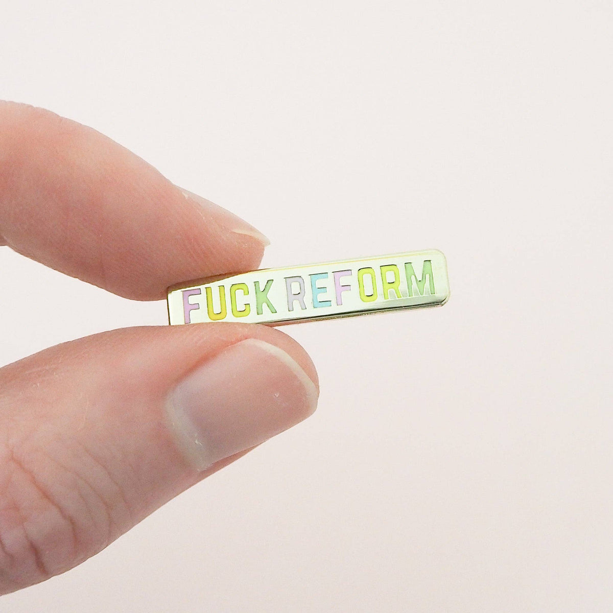 F*ck Reform Enamel Pin - Gold