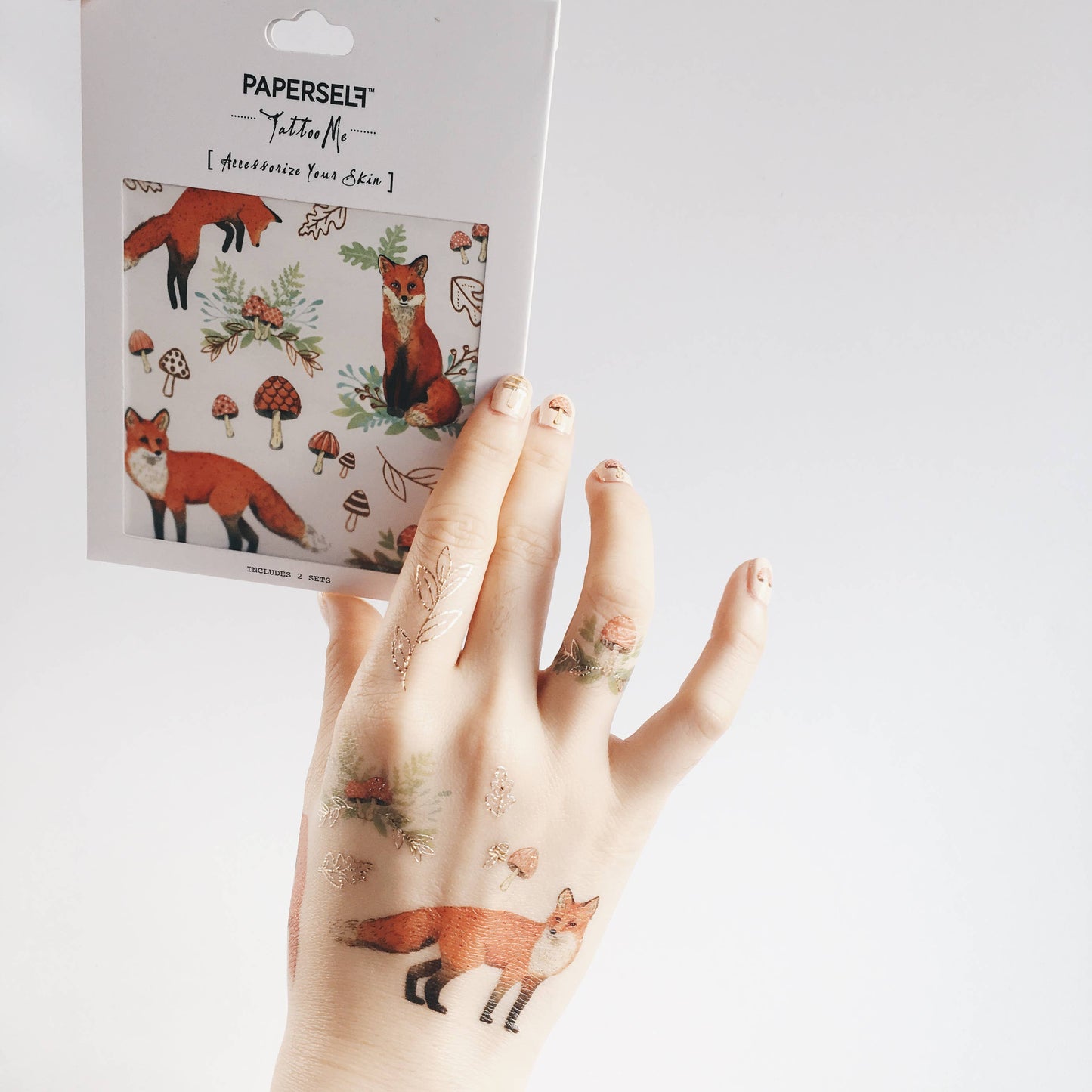 Mr Fox Temporary Tattoos Stickers