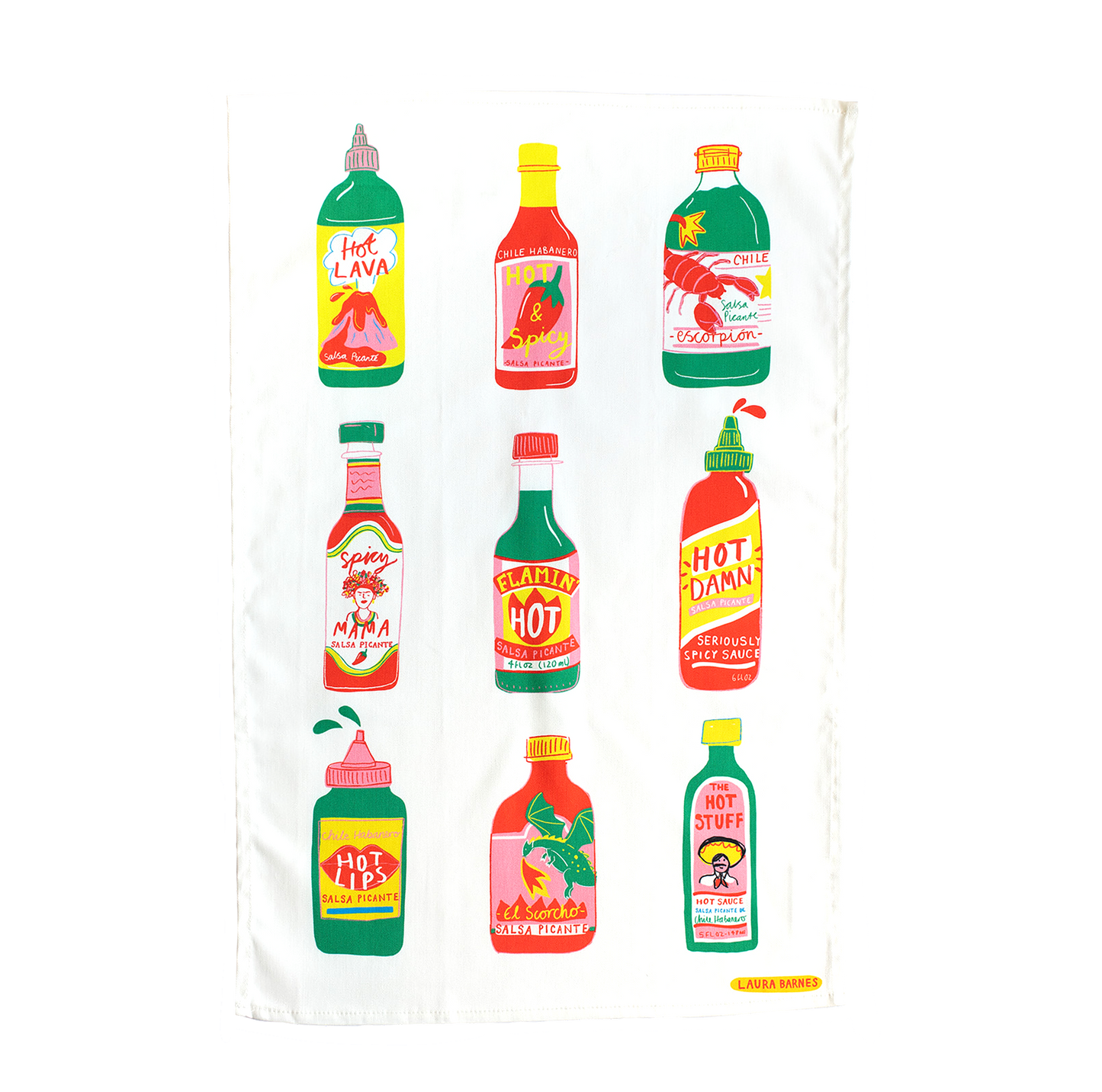 Hot Sauce Organic Cotton Tea Towel