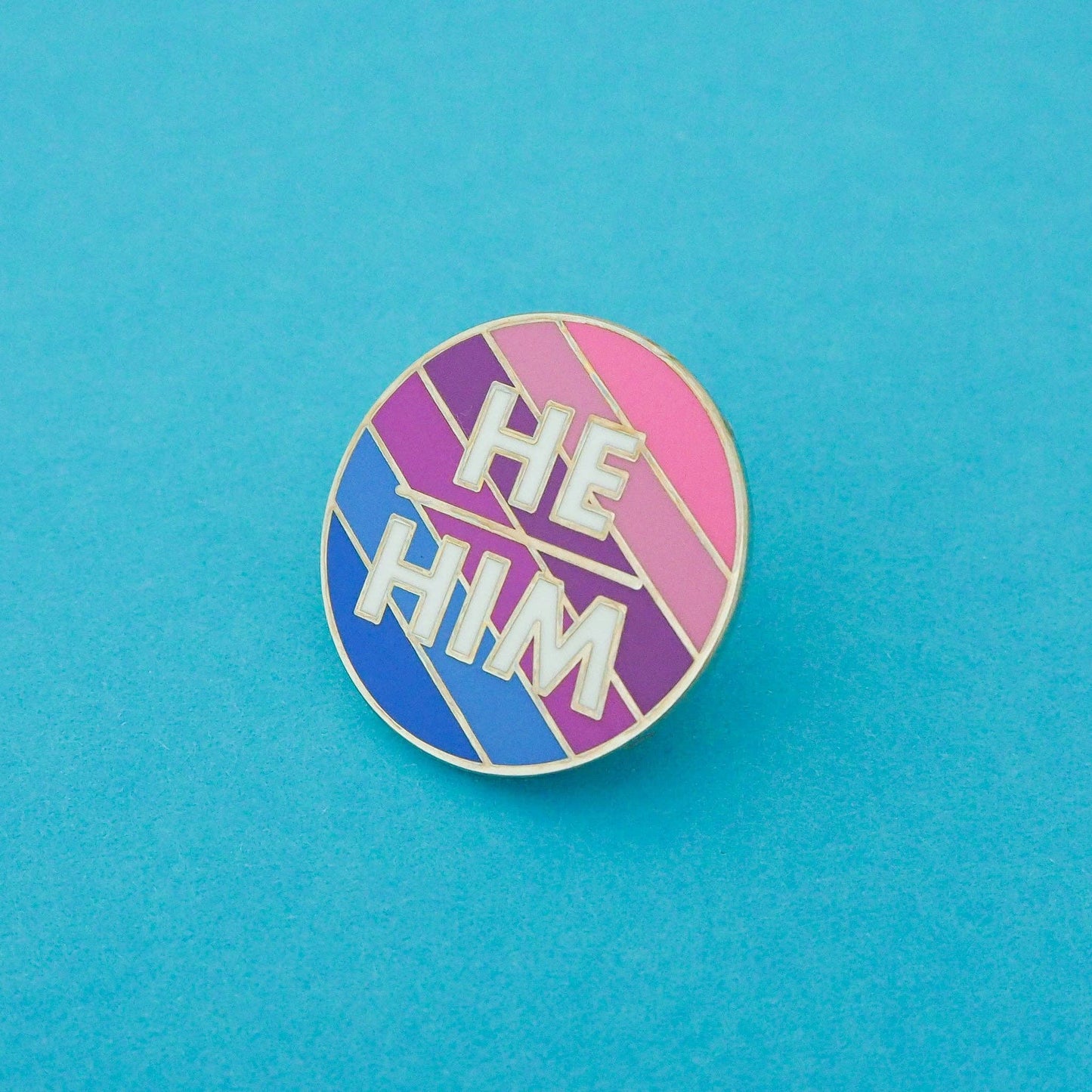 He/Him Enamel Pronoun Pin