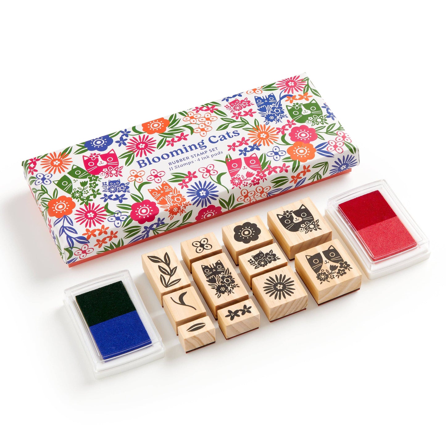 Blooming Cats Rubber Stamp Set (Craft Kit)
