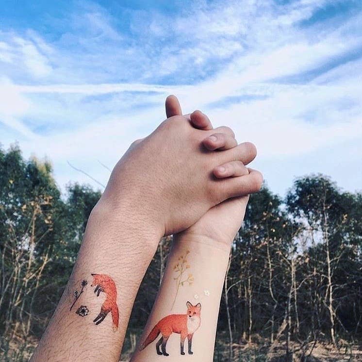 Mr Fox Temporary Tattoos Stickers