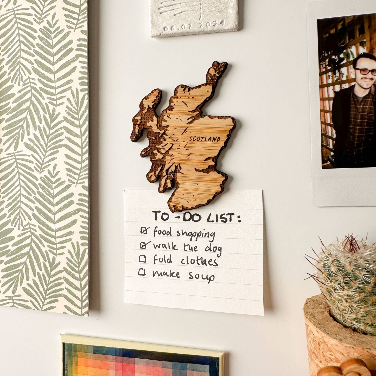 Scotland Map Magnet: Bamboo