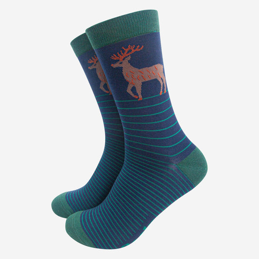 Men's Bamboo Socks Stag Stripes