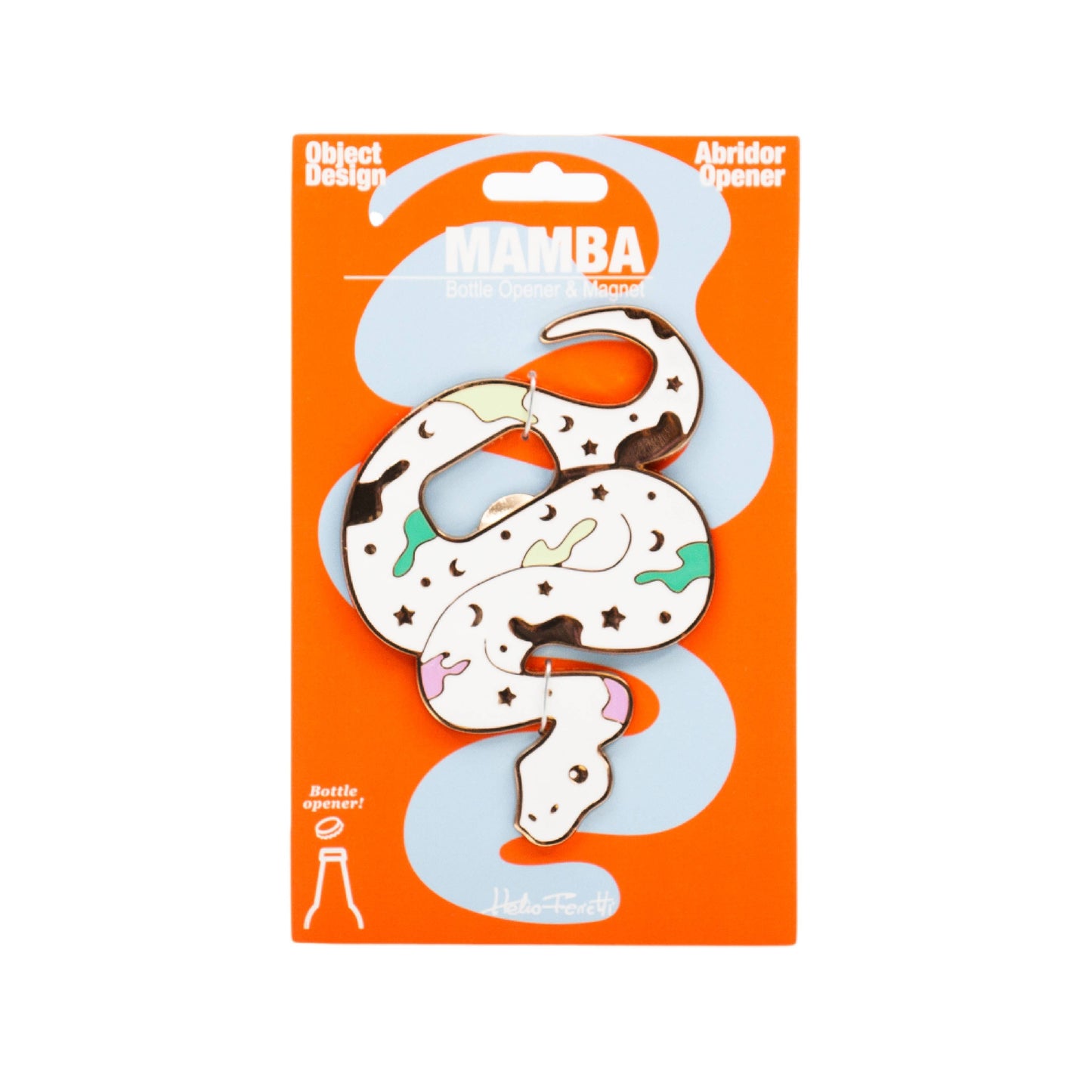 Magnetic Snake Bottle Opener - White