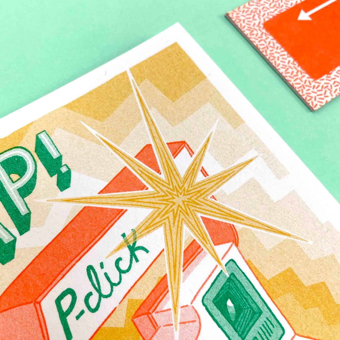Snap! Polaroid Camera Risograph A5 Print