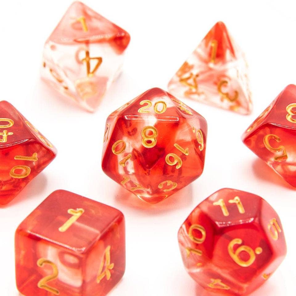 Phoenix Flame | Acrylic Dice | 7-Polyhedral Set