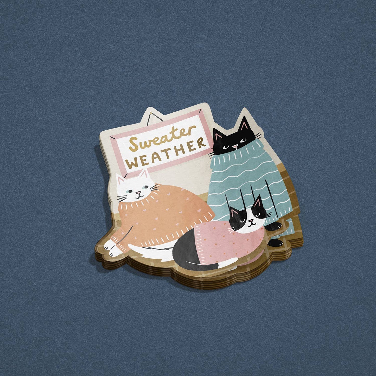 Sweater Weather -Vinyl Cat Sticker