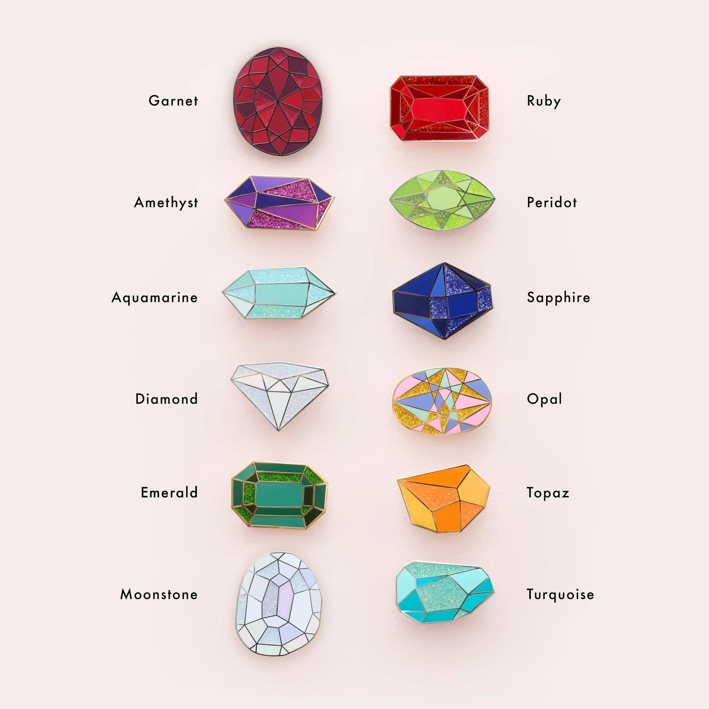Gemstone Enamel Pin