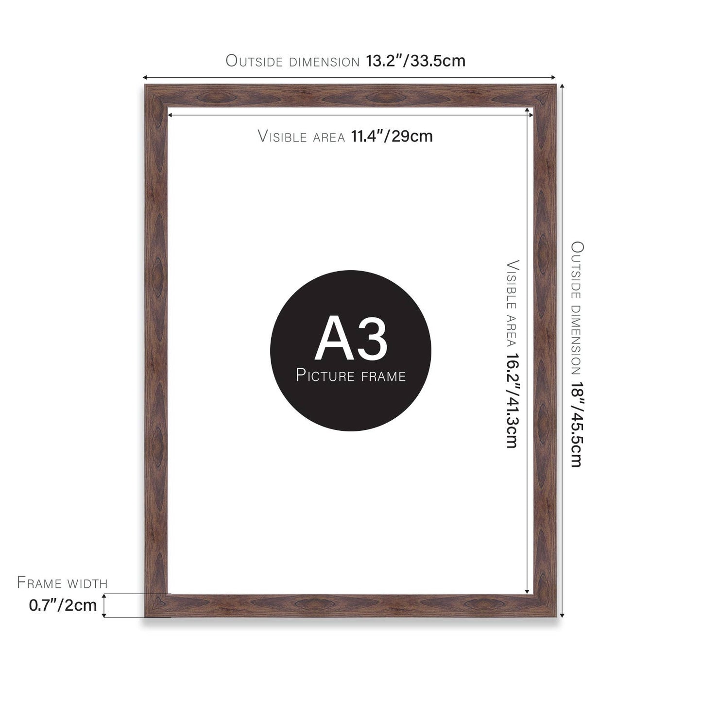 Walnut A3 Picture Frame