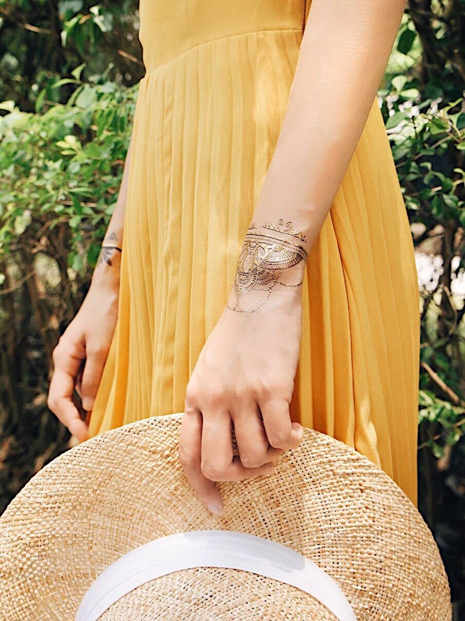 Henna Gold Temporary Tattoos Stickers