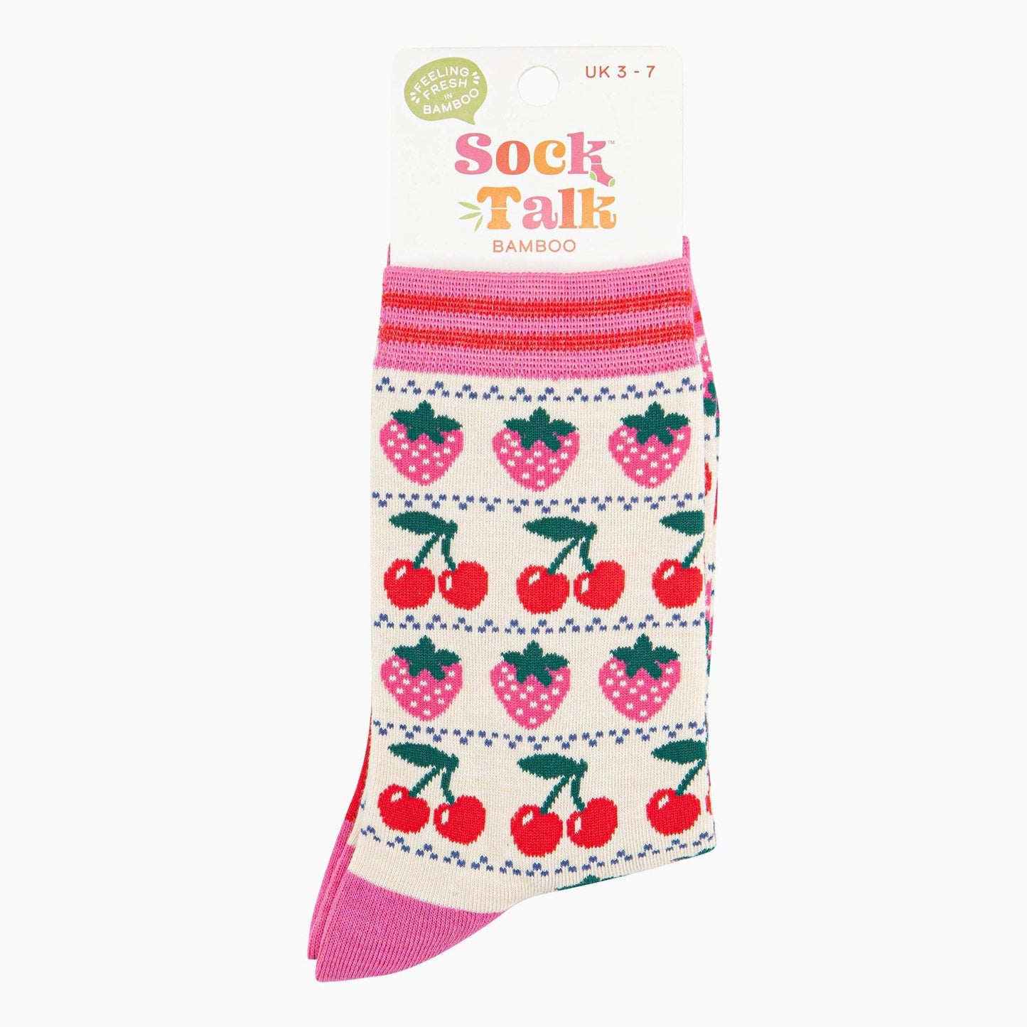 Strawberry Cherry Fair Isle Socks