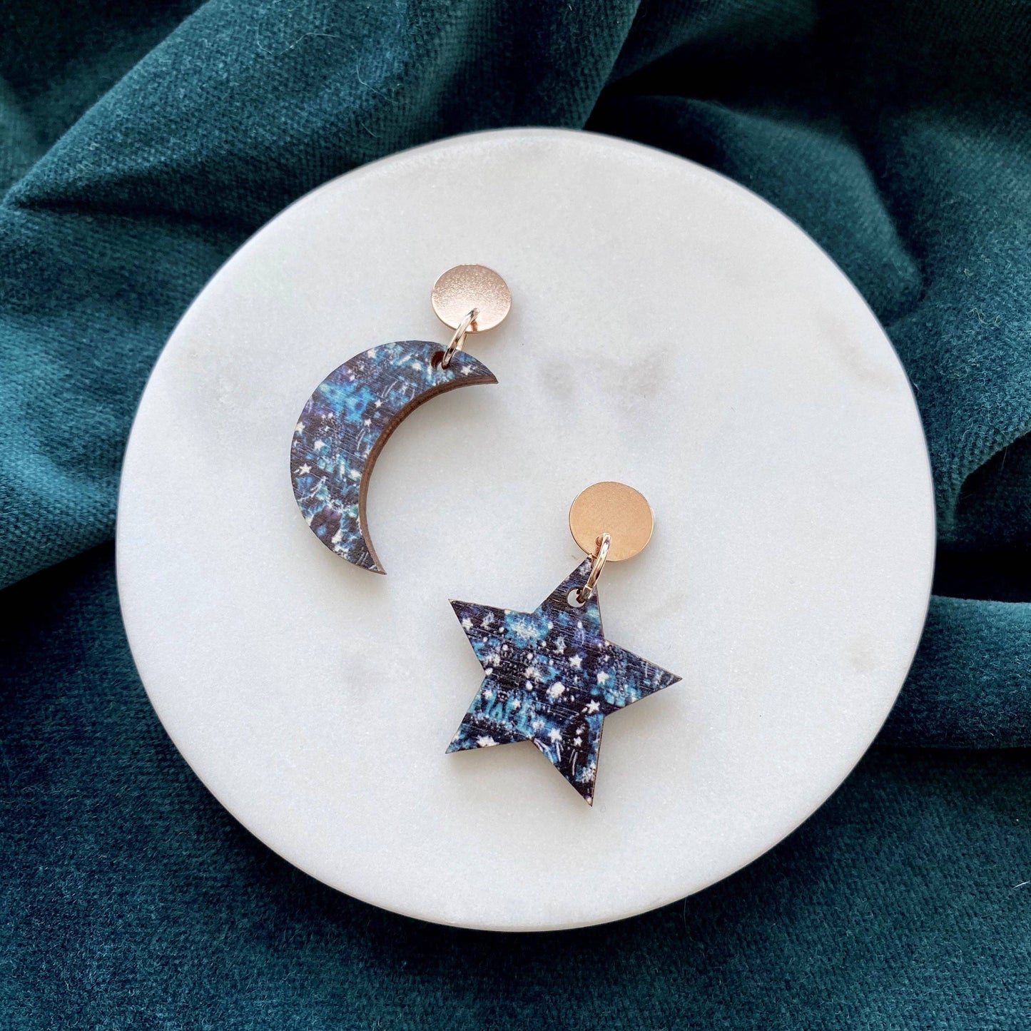 Statement Moon & Star Drop Earrings