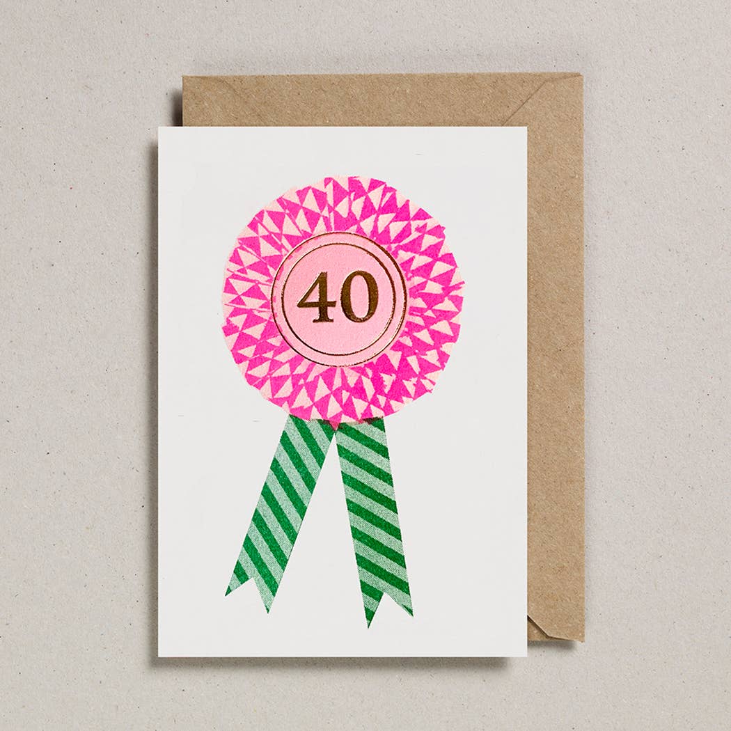 Age 40 Rosette Card