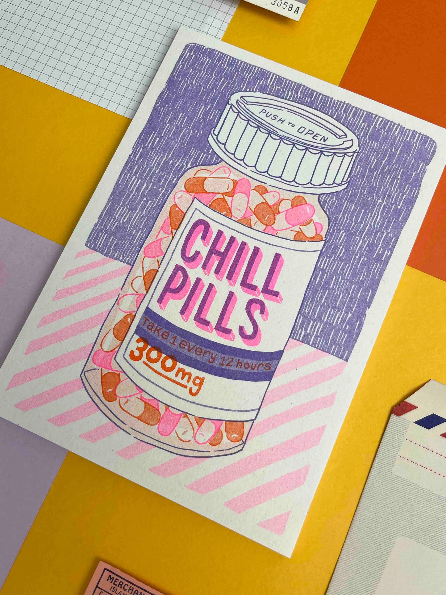 Chill Pills Riso A5 Print