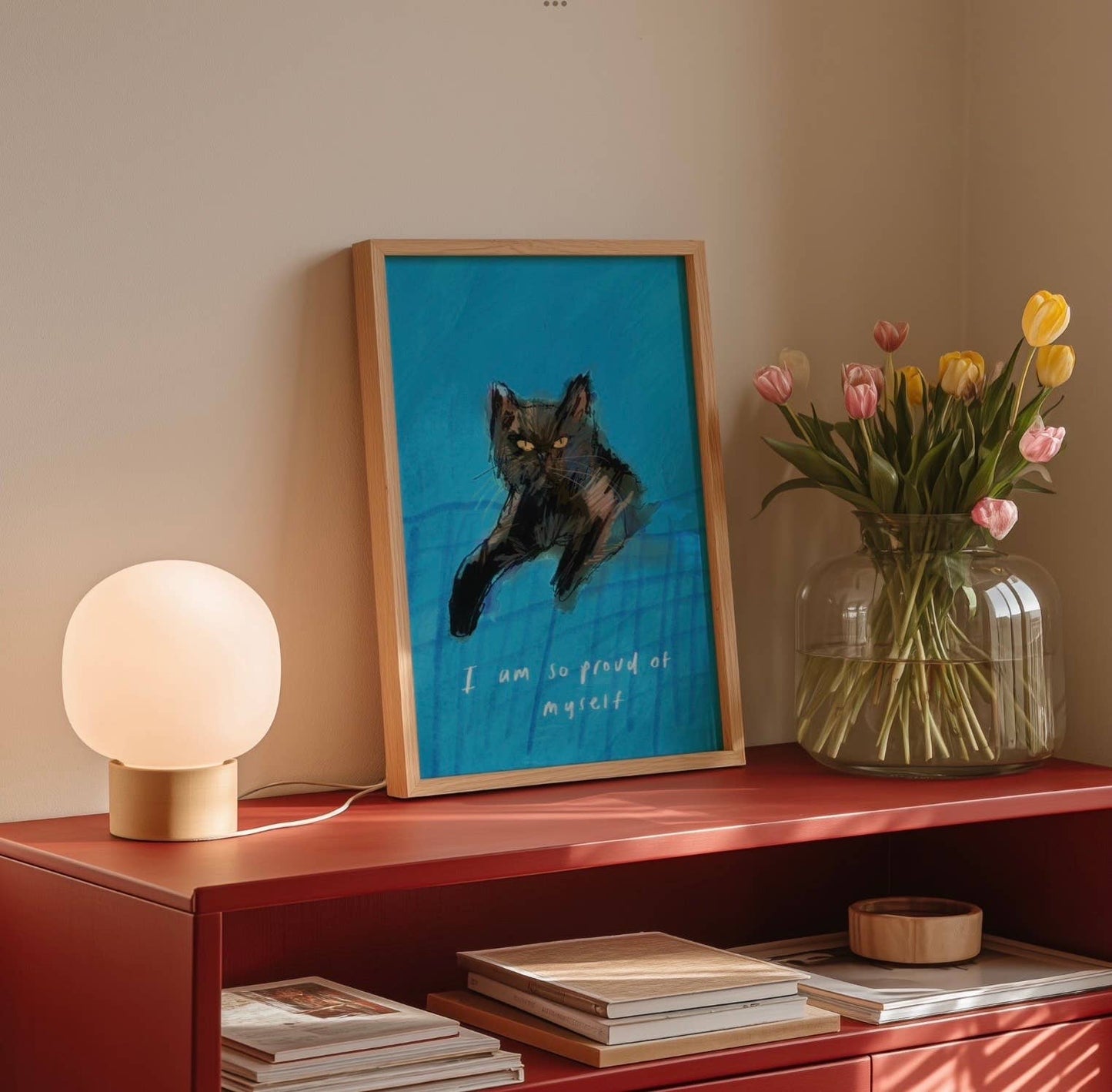 Proud of Myself Cat A4 Print