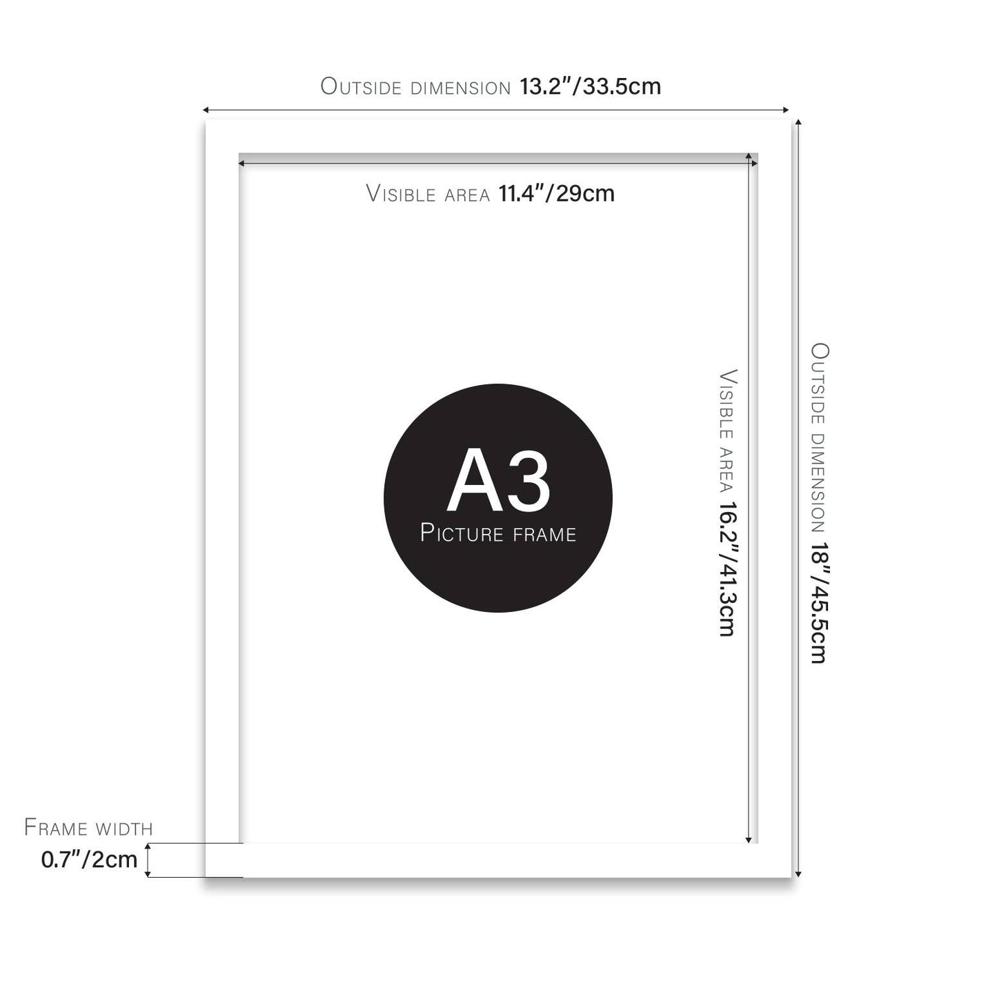 White A3 Picture Frame