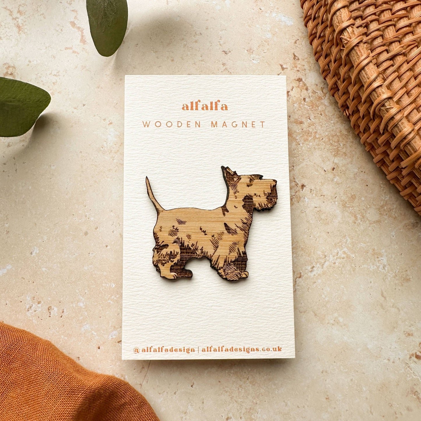 Scottie Dog Magnet: Bamboo