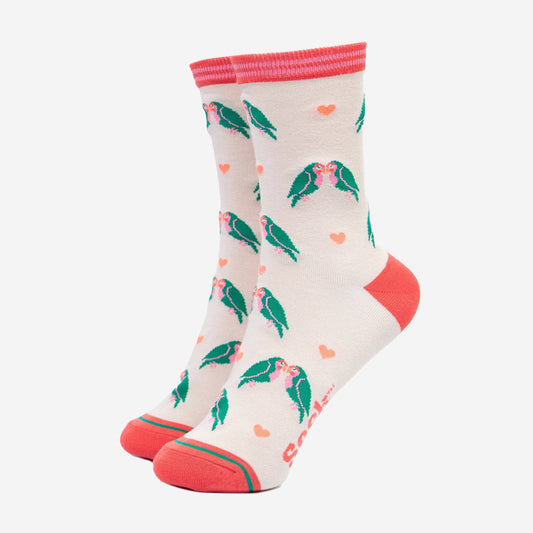 Lovebirds and Hearts Women's Bamboo Socks