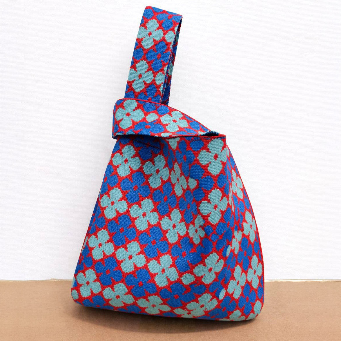 Small Cobalt Bloom - Knitted Bag