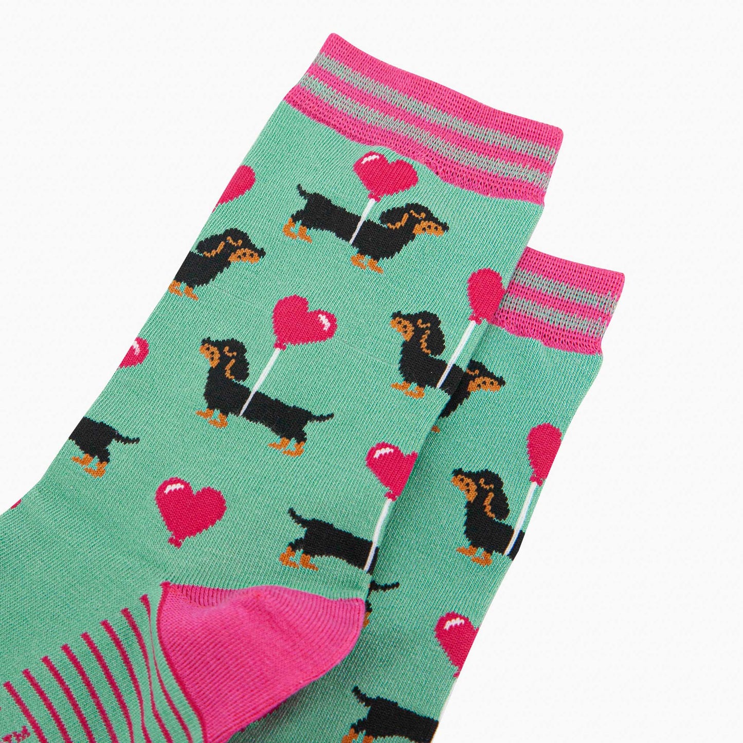 Sausage Dog Love Heart Balloon Socks