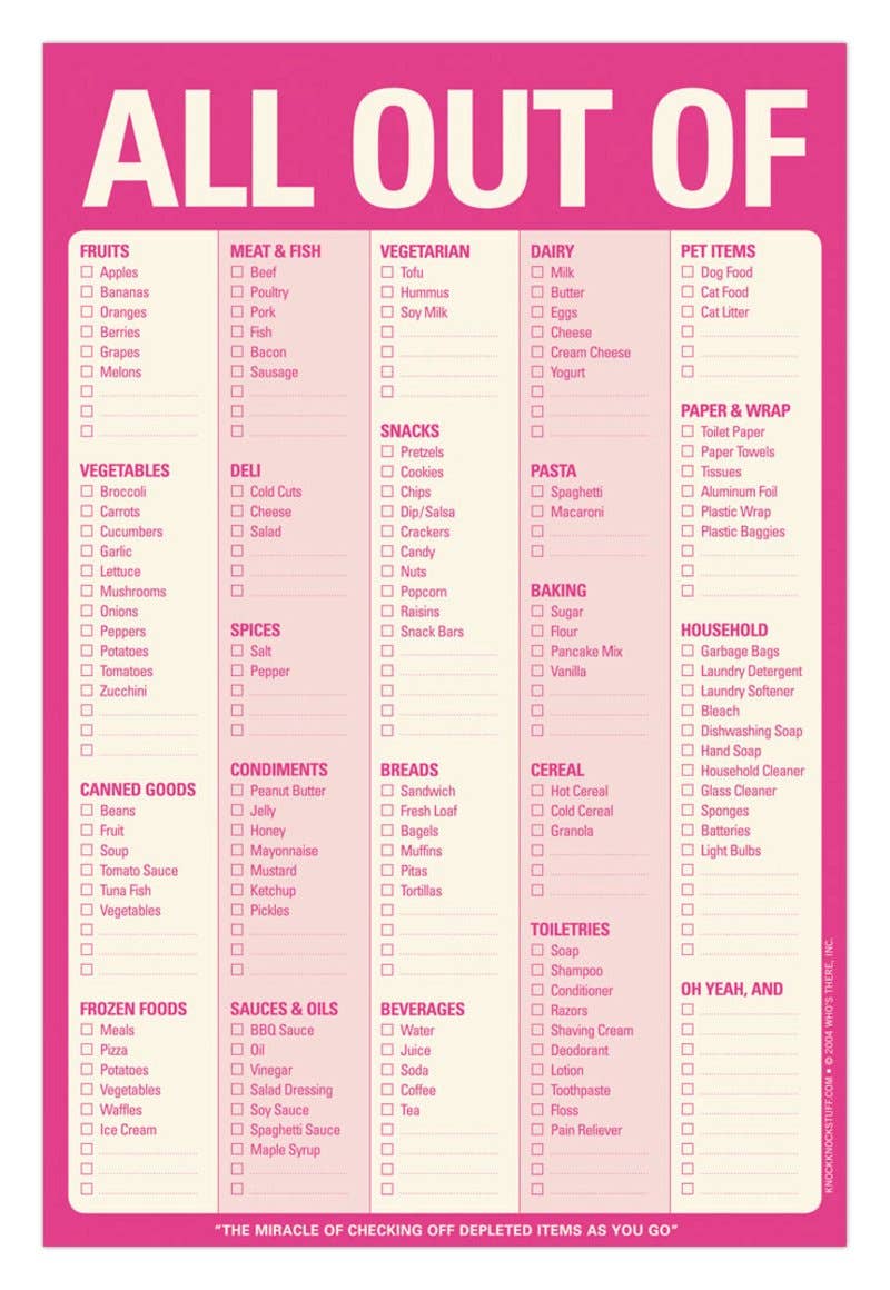 Magnetic Shopping List Pad