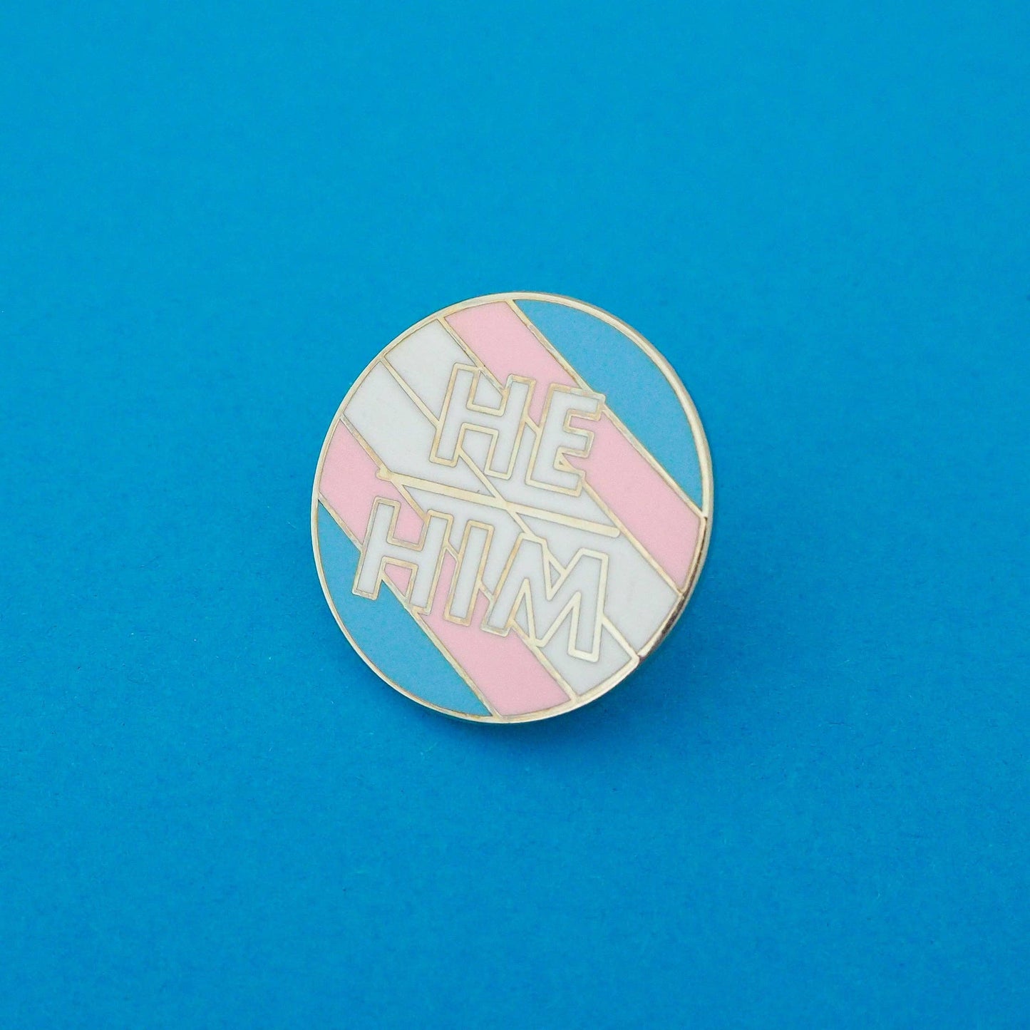 He/Him Enamel Pronoun Pin