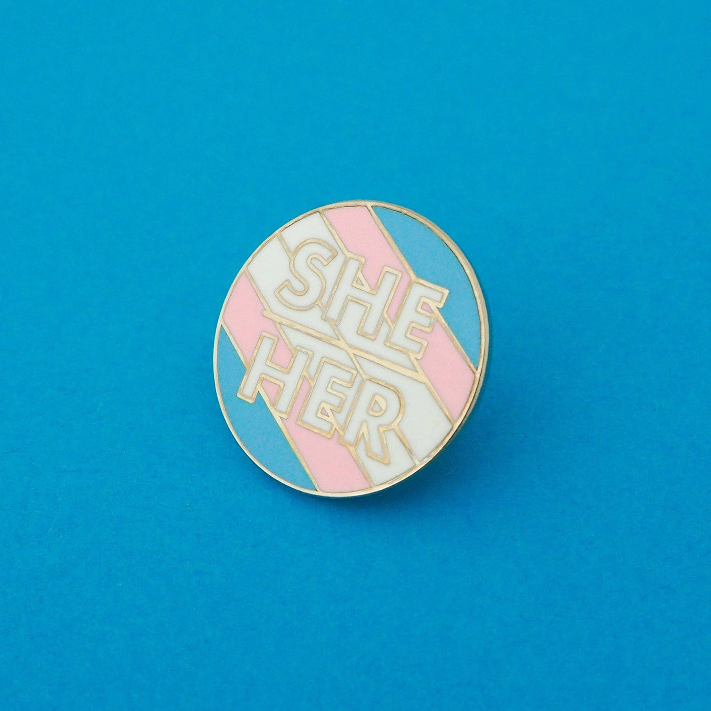 She/Her Enamel Pronoun Pin