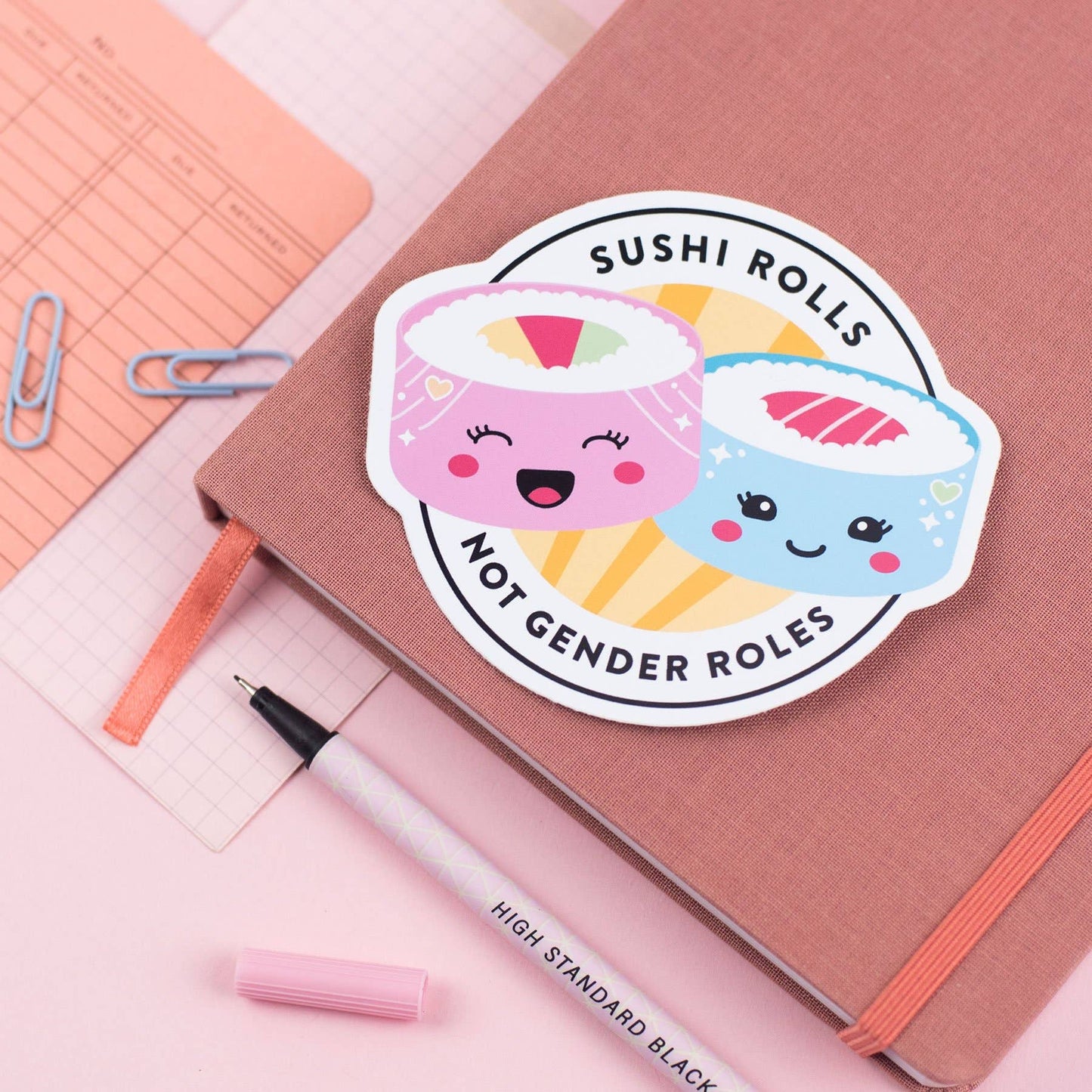 Sushi Rolls Not Gender Roles Vinyl Sticker