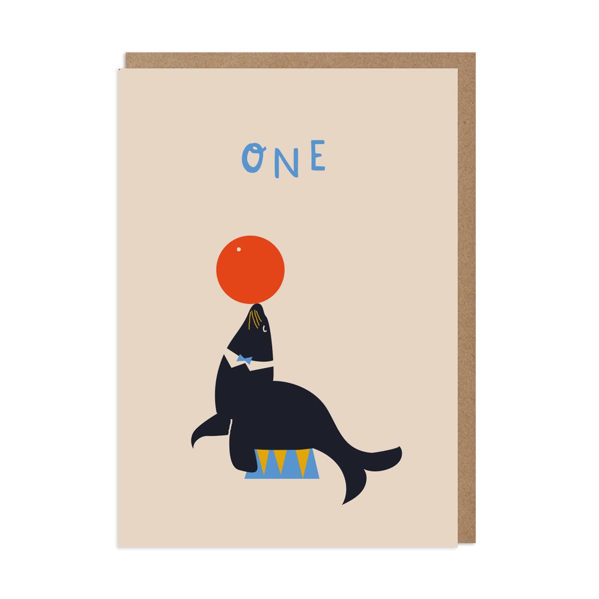 1st Birthday Card - Circus Seal