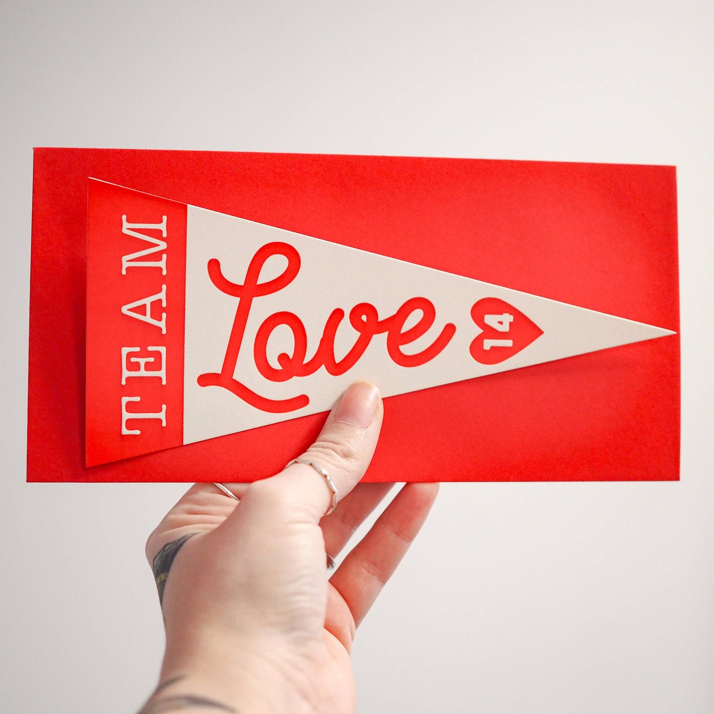 Team love pennant Valentines card