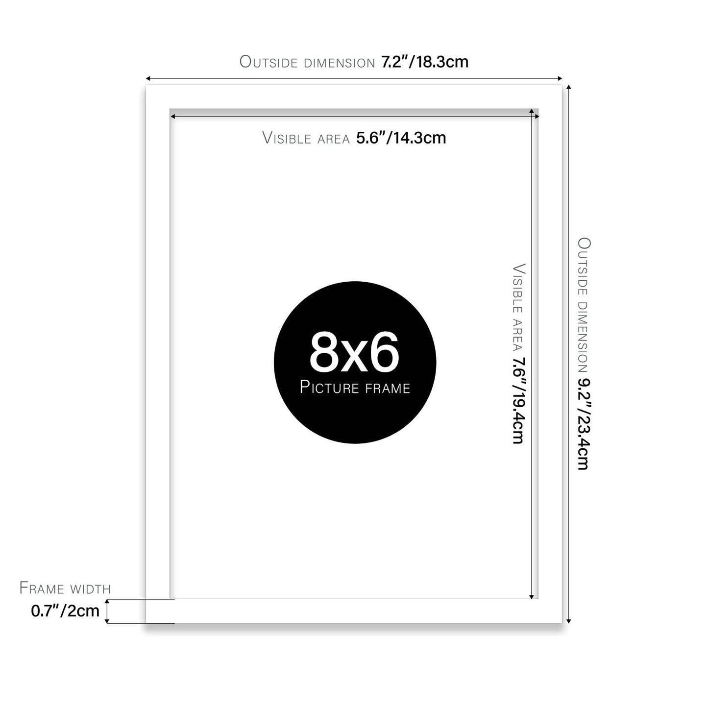 White 8x6 Picture Frame