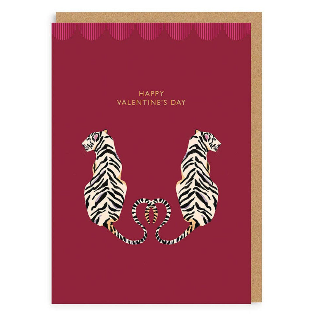 Valentines Tigers Greeting Card