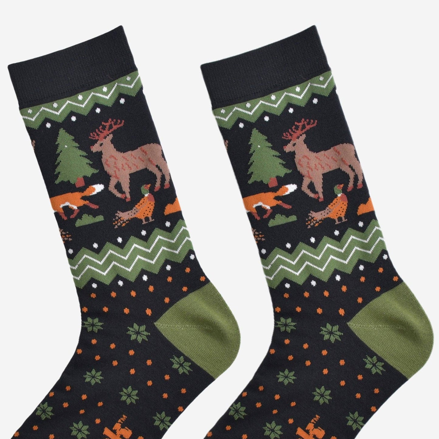 Winter Woodland Animals Men's Bamboo Socks