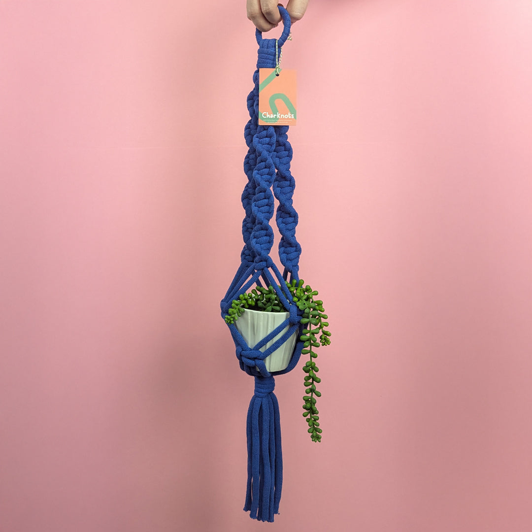 Santorini Blue Marshmallow Plant Hanger