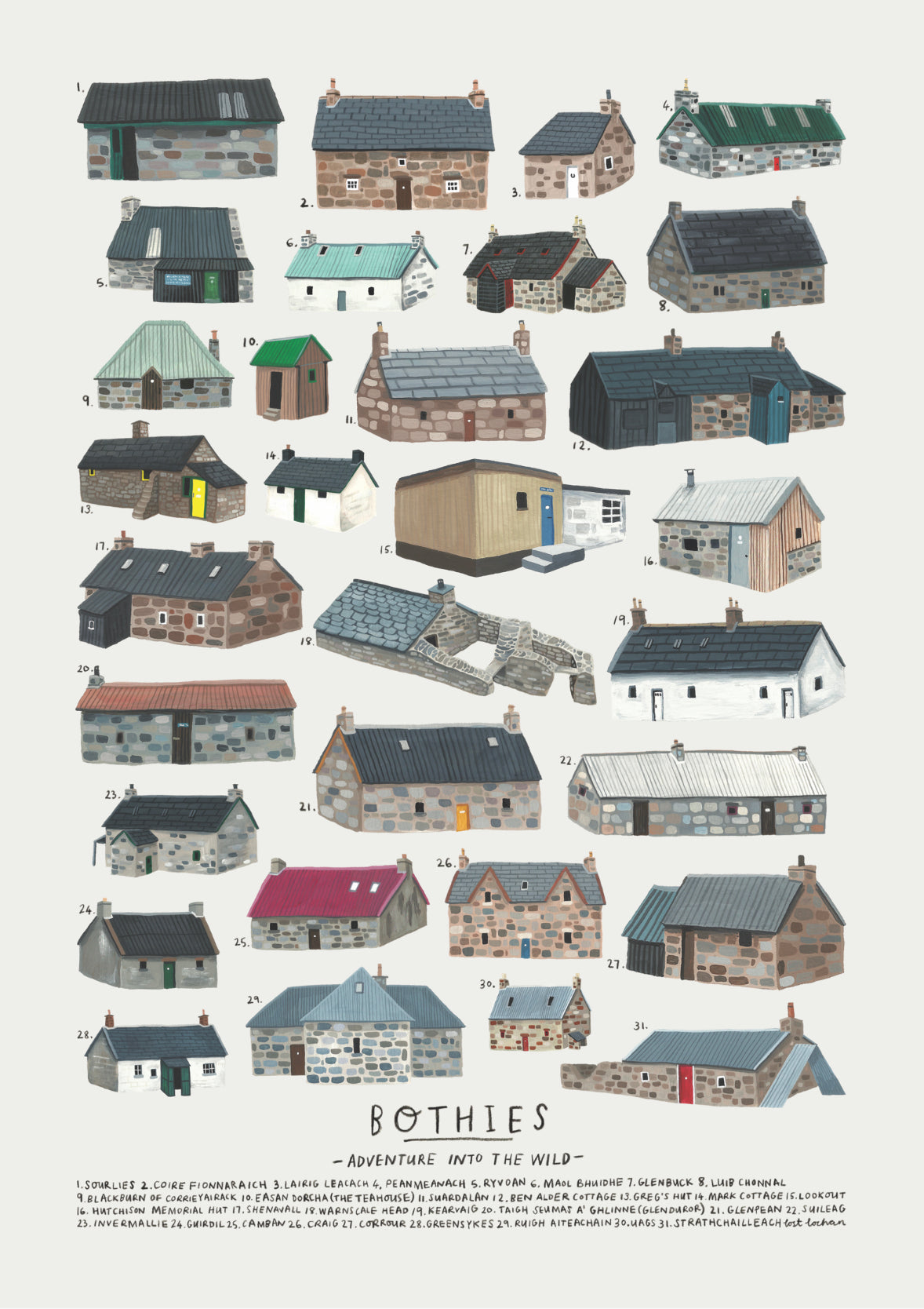Scottish Bothies A4 Print