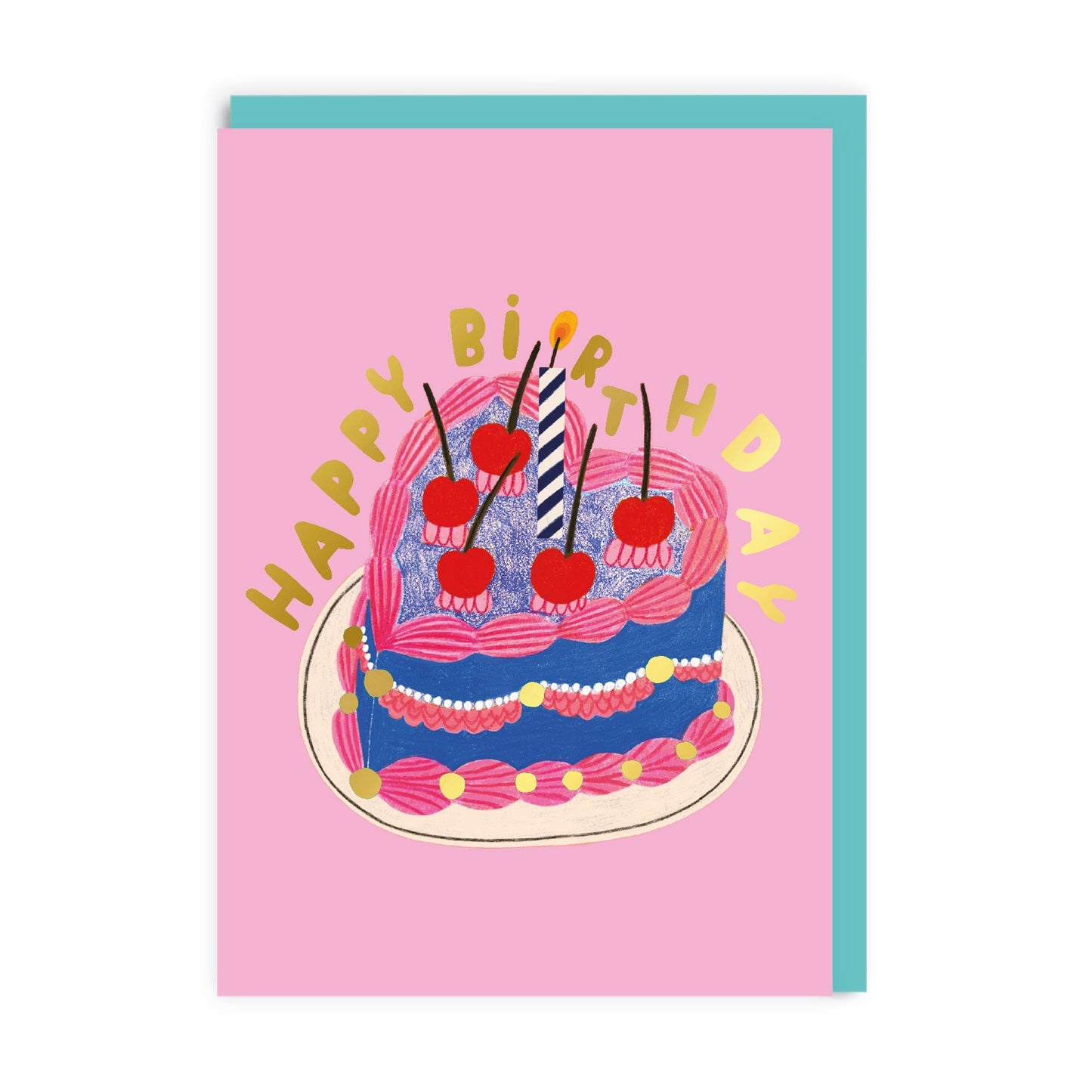 Heart Cake Birthday Greeting Card