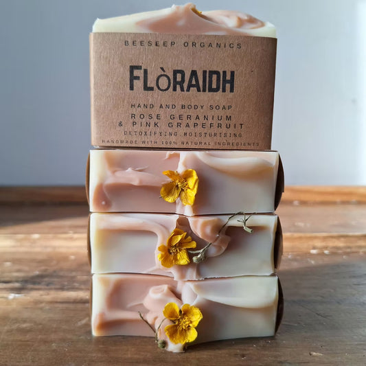 Flòraidh Rose Geranium and Pink Grapefruit Soap