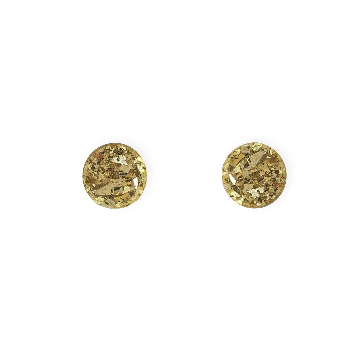 Gold Glitter Circular Studs