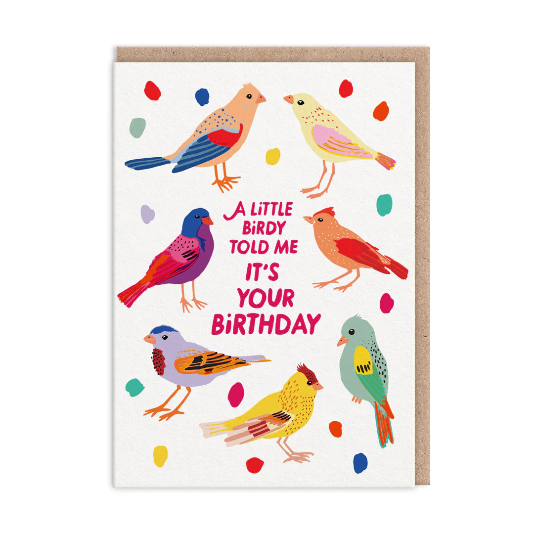 A Little Birdy Told Me Happy Birthday Card
