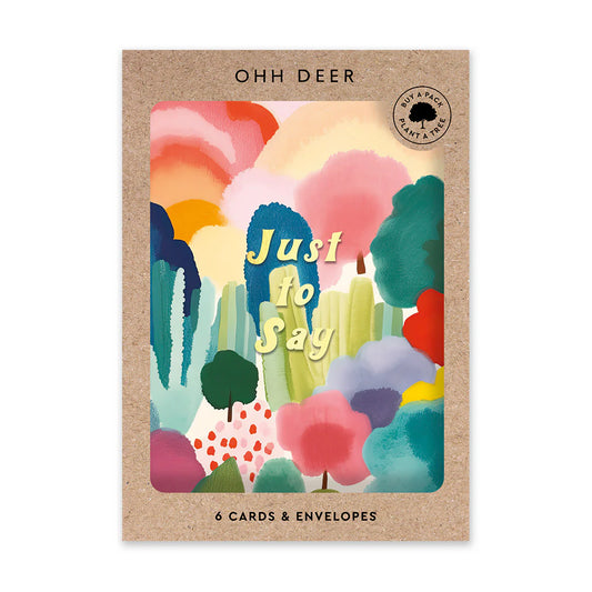 Just to Say Colourful Forest Thinking of You Card Set