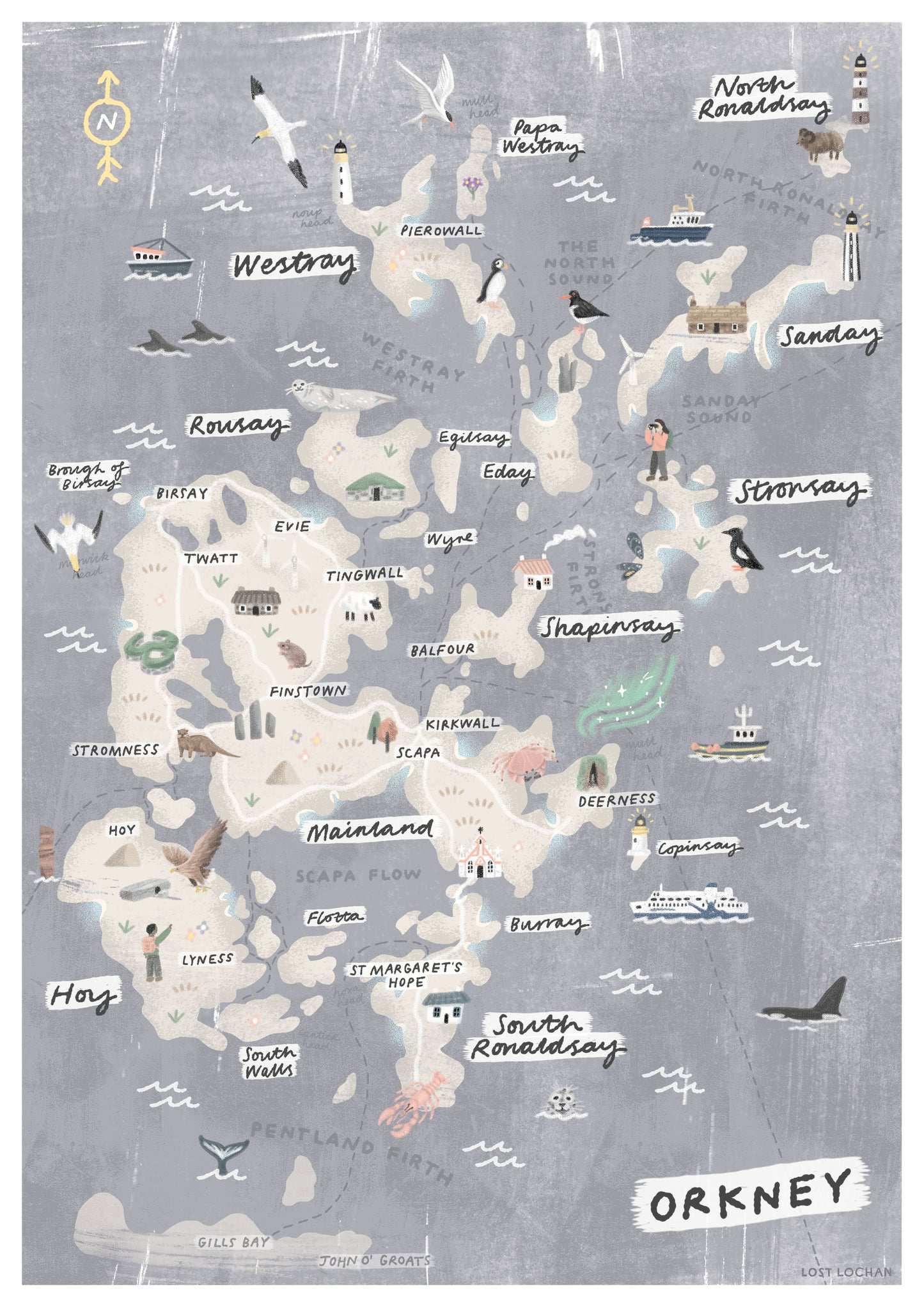 Orkney Map A4 Print